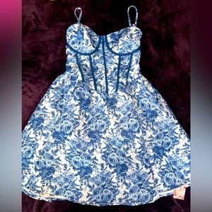 Blue Floral Mini Dress
